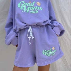 Sun Peony Coconut Good Moms Club shorts